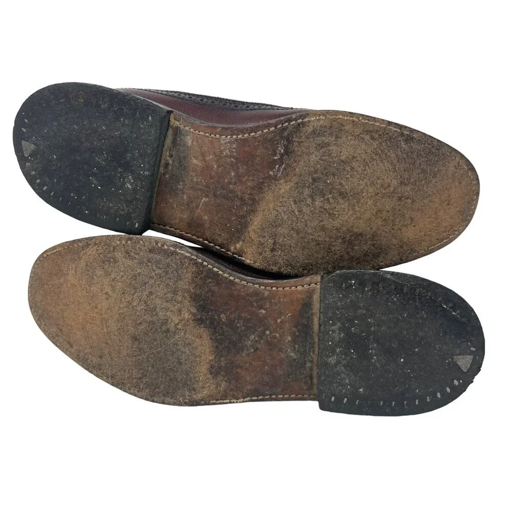 Florsheim Vintage Wingtip Dark Burgundy Brown‎ Leather Longwing V Cleat Size 10D